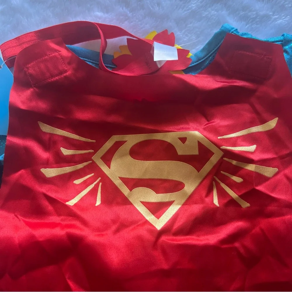 Superman Kids Costume dress NWT 12 months girls with headband and removable cape